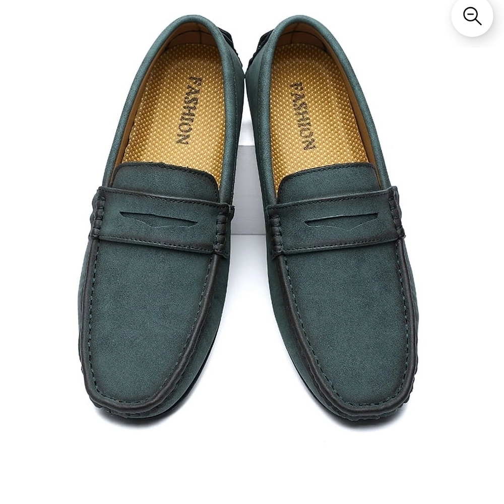 Men's Fashion Green Loafers